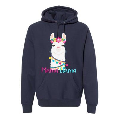 Mama Llama Funny Mother's Day Women Mom Birthday Premium Hoodie