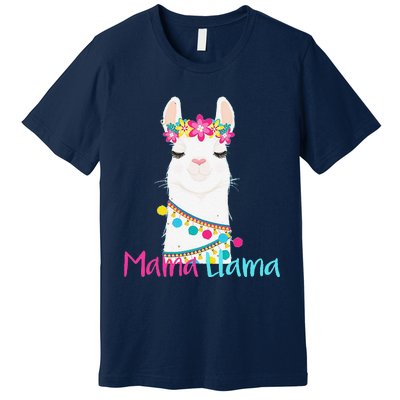 Mama Llama Funny Mother's Day Women Mom Birthday Premium T-Shirt