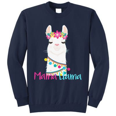 Mama Llama Funny Mother's Day Women Mom Birthday Tall Sweatshirt