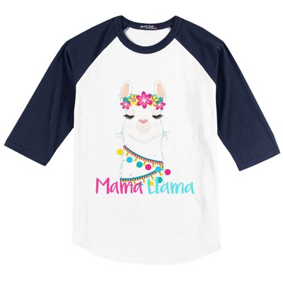 Mama Llama Funny Mother's Day Women Mom Birthday Baseball Sleeve Shirt