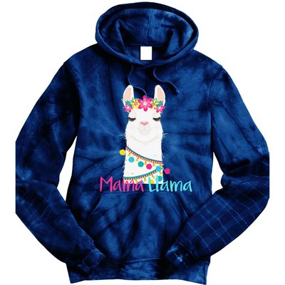 Mama Llama Funny Mother's Day Women Mom Birthday Tie Dye Hoodie