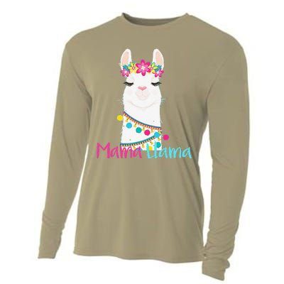 Mama Llama Funny Mother's Day Women Mom Birthday Cooling Performance Long Sleeve Crew