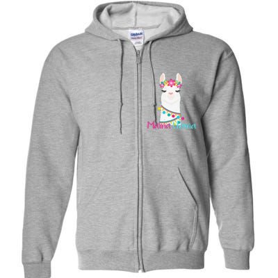 Mama Llama Funny Mother's Day Women Mom Birthday Full Zip Hoodie