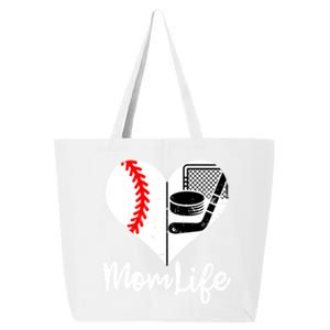 Mom Life Funny Baseball Hockey Mom Gift 25L Jumbo Tote