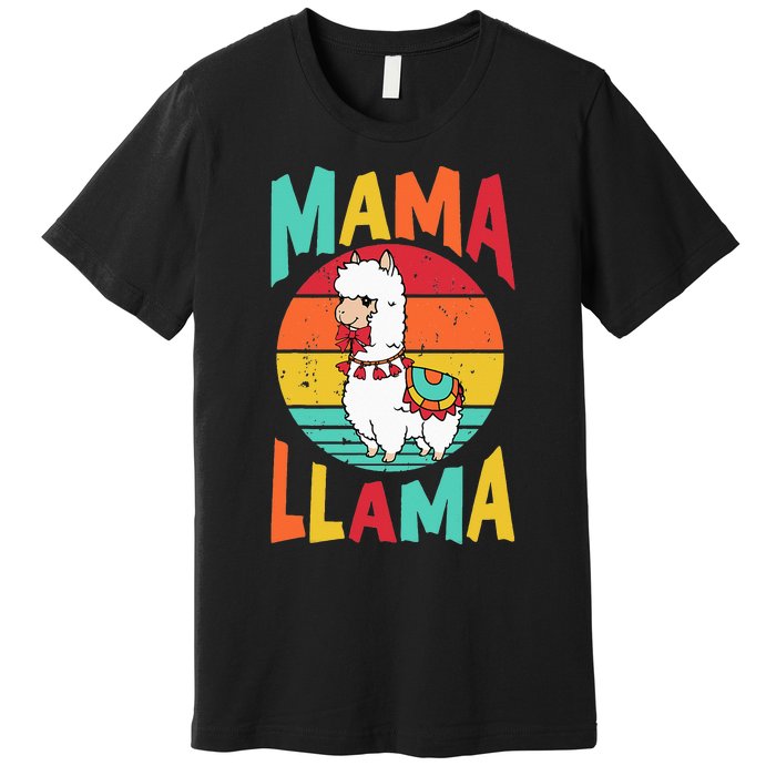 Mama Llama Funny Mother's Day  Mom Birthday Premium T-Shirt