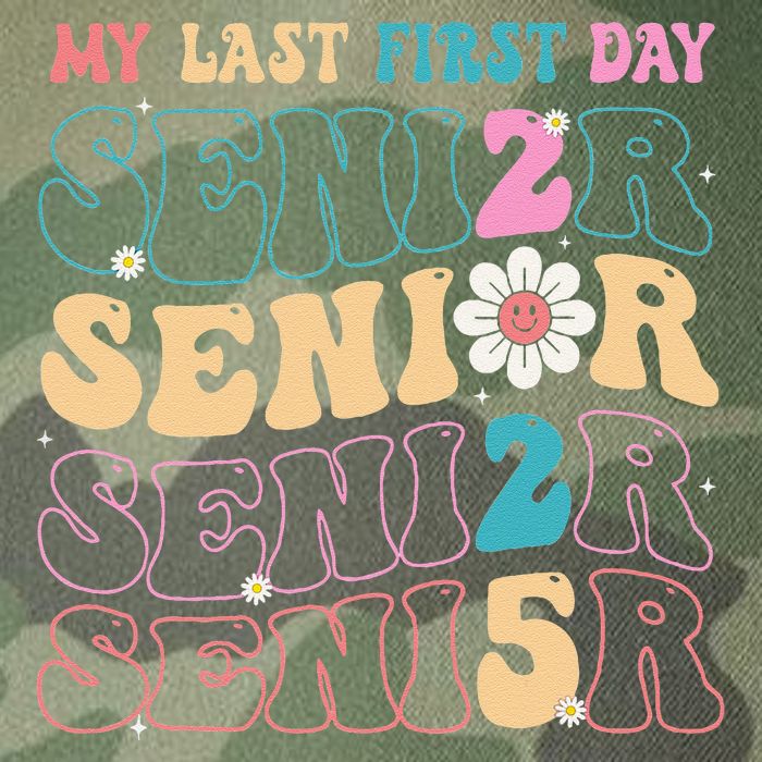 My Last First Day Senior 2025 Back To School Class Groovy Legacy Tie Dye Trucker Hat