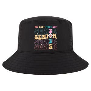 My Last First Day Senior 2025 Back To School Class Groovy Cool Comfort Performance Bucket Hat