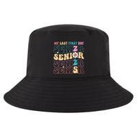 My Last First Day Senior 2025 Back To School Class Groovy Cool Comfort Performance Bucket Hat