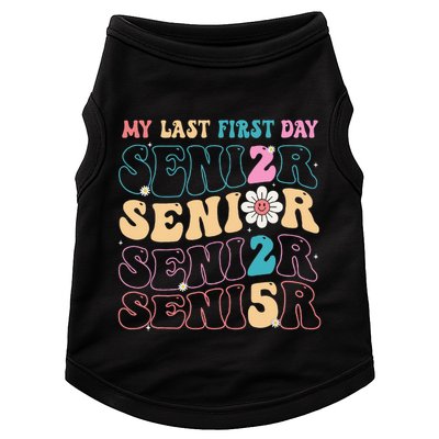 My Last First Day Senior 2025 Back To School Class Groovy Doggie Tank