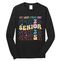 My Last First Day Senior 2025 Back To School Class Groovy Long Sleeve Shirt