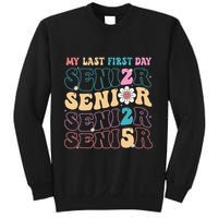 My Last First Day Senior 2025 Back To School Class Groovy Sweatshirt