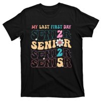 My Last First Day Senior 2025 Back To School Class Groovy T-Shirt