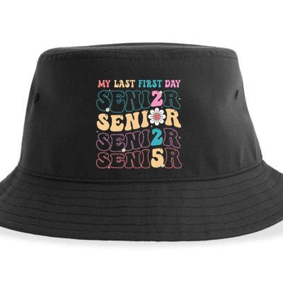 My Last First Day Senior 2025 Back To School Class Groovy Sustainable Bucket Hat