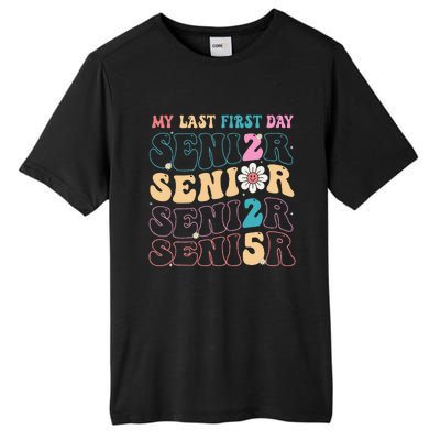 My Last First Day Senior 2025 Back To School Class Groovy Tall Fusion ChromaSoft Performance T-Shirt