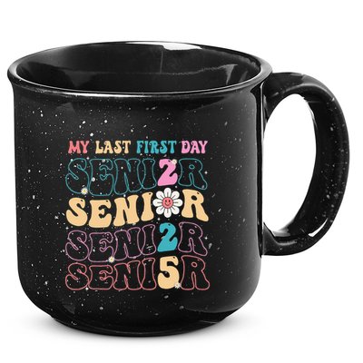 My Last First Day Senior 2025 Back To School Class Groovy 15oz Campfire Ceramic Mug