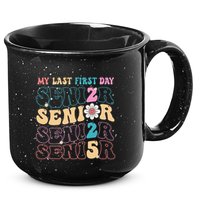 My Last First Day Senior 2025 Back To School Class Groovy 15oz Campfire Ceramic Mug