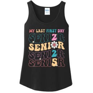 My Last First Day Senior 2025 Back To School Class Groovy Ladies Essential Tank