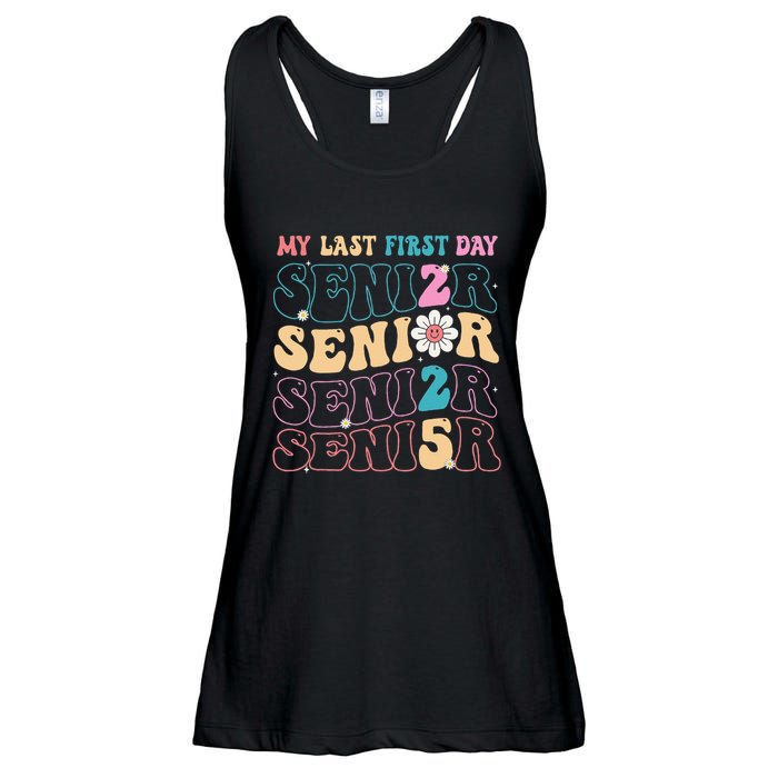 My Last First Day Senior 2025 Back To School Class Groovy Ladies Essential Flowy Tank