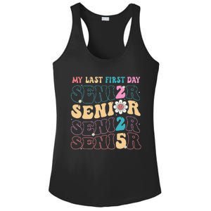 My Last First Day Senior 2025 Back To School Class Groovy Ladies PosiCharge Competitor Racerback Tank