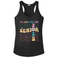 My Last First Day Senior 2025 Back To School Class Groovy Ladies PosiCharge Competitor Racerback Tank