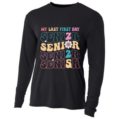 My Last First Day Senior 2025 Back To School Class Groovy Cooling Performance Long Sleeve Crew