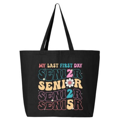 My Last First Day Senior 2025 Back To School Class Groovy 25L Jumbo Tote