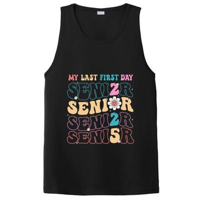 My Last First Day Senior 2025 Back To School Class Groovy PosiCharge Competitor Tank