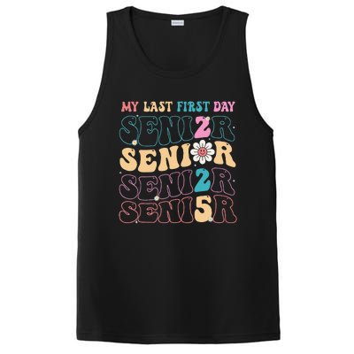 My Last First Day Senior 2025 Back To School Class Groovy PosiCharge Competitor Tank