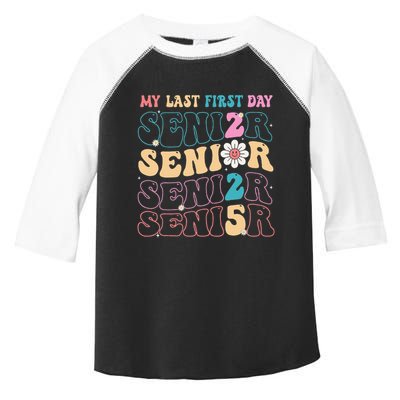 My Last First Day Senior 2025 Back To School Class Groovy Toddler Fine Jersey T-Shirt