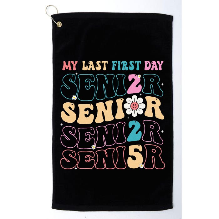 My Last First Day Senior 2025 Back To School Class Groovy Golf Towel