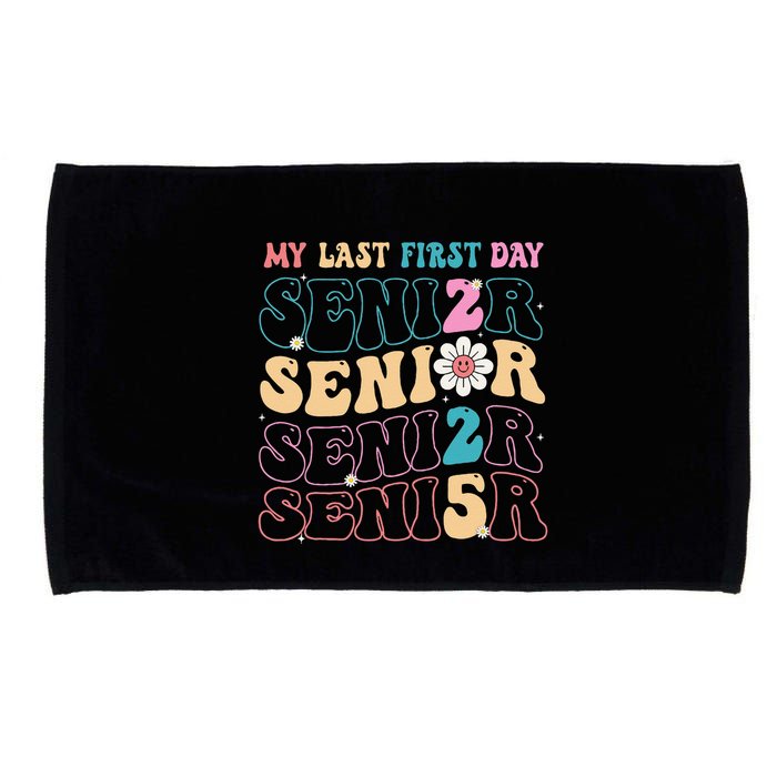 My Last First Day Senior 2025 Back To School Class Groovy Microfiber Hand Towel