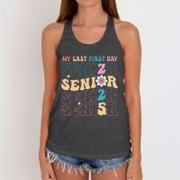 My Last First Day Senior 2025 Back To School Class Groovy Women's Knotted Racerback Tank