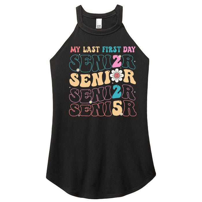 My Last First Day Senior 2025 Back To School Class Groovy Women's Perfect Tri Rocker Tank