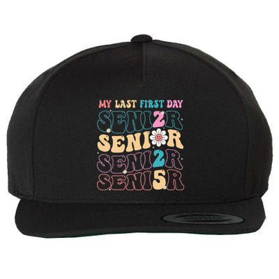 My Last First Day Senior 2025 Back To School Class Groovy Wool Snapback Cap