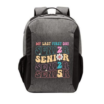 My Last First Day Senior 2025 Back To School Class Groovy Vector Backpack