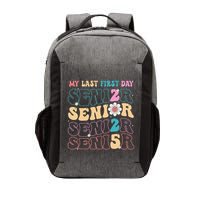 My Last First Day Senior 2025 Back To School Class Groovy Vector Backpack