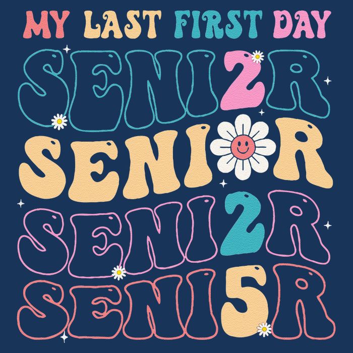 My Last First Day Senior 2025 Back To School Class Groovy Infant Baby Jersey Bodysuit