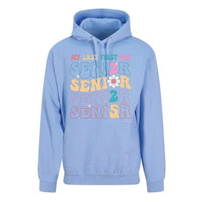 My Last First Day Senior 2025 Back To School Class Groovy Unisex Surf Hoodie