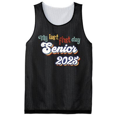 My Last First Day Senior 2025 Back To School Vintage Cool Mesh Reversible Basketball Jersey Tank