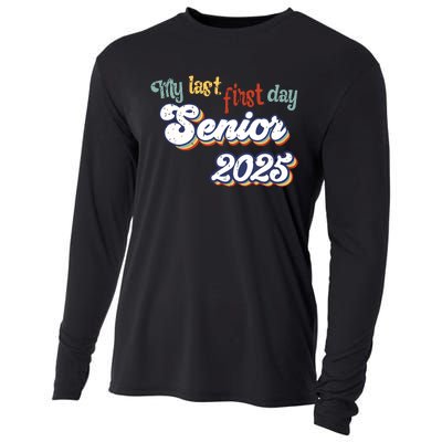 My Last First Day Senior 2025 Back To School Vintage Cool Cooling Performance Long Sleeve Crew