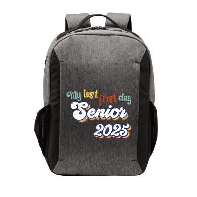 My Last First Day Senior 2025 Back To School Vintage Cool Vector Backpack