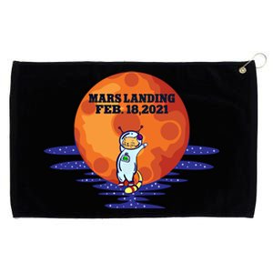 Mars Landing Feb 18 2021 Funny Cat Astronaut Graphic Space Funny Gift Grommeted Golf Towel