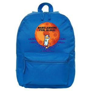 Mars Landing Feb 18 2021 Funny Cat Astronaut Graphic Space Funny Gift 16 in Basic Backpack