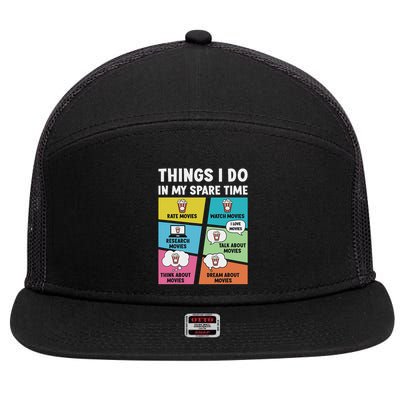 Movie Lover Film Enthusiast Cinema Lover Cinephile 7 Panel Mesh Trucker Snapback Hat