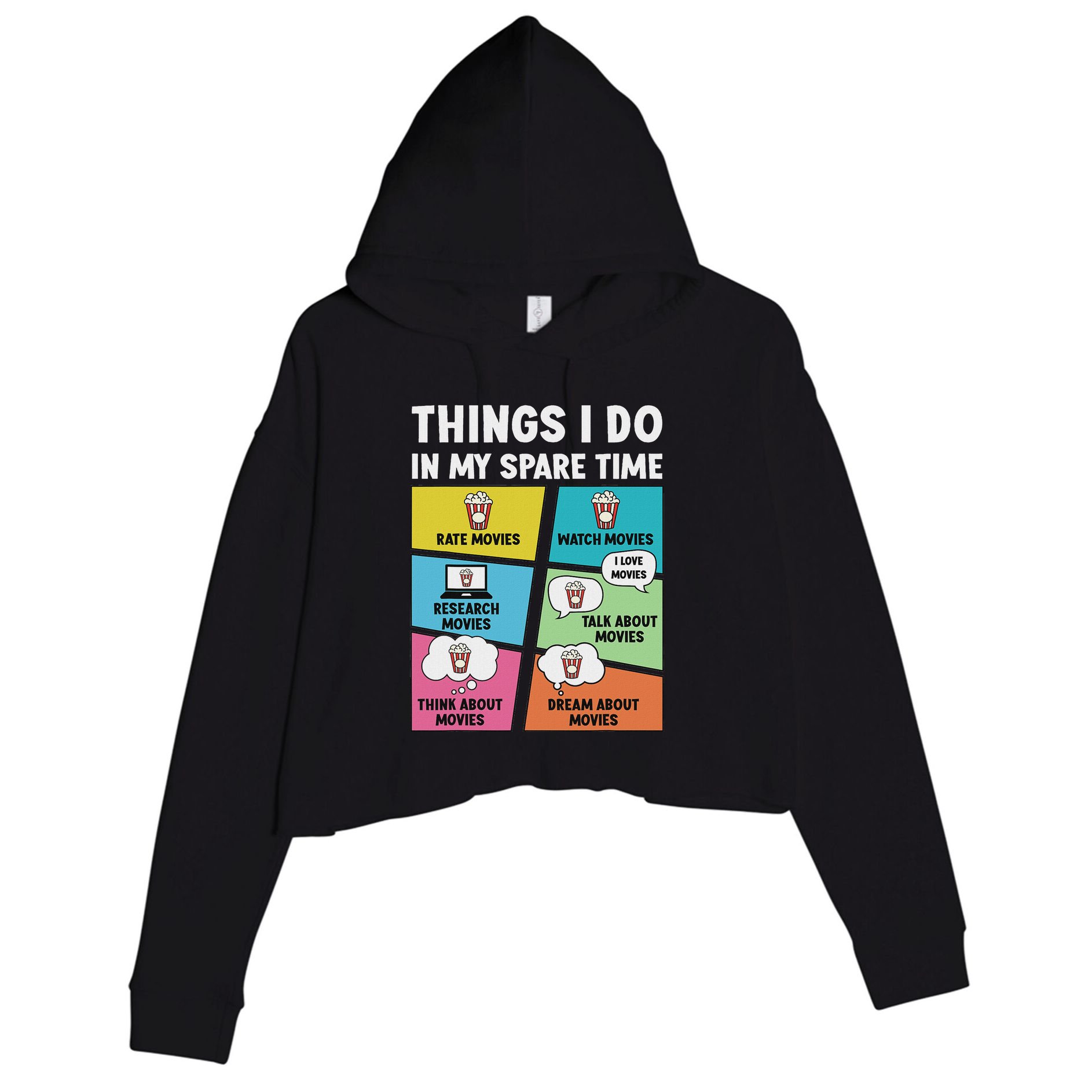 Movie Lover Film Enthusiast Cinema Lover Cinephile Crop Fleece Hoodie