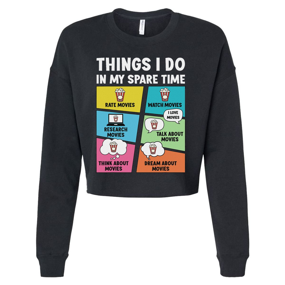 Movie Lover Film Enthusiast Cinema Lover Cinephile Cropped Pullover Crew