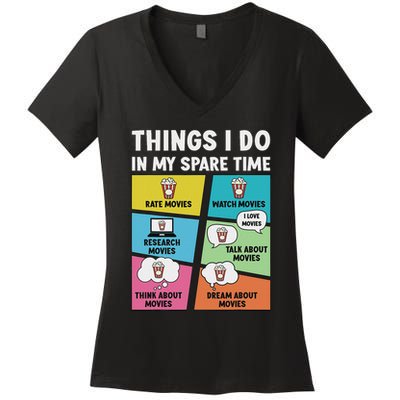 Movie Lover Film Enthusiast Cinema Lover Cinephile Women's V-Neck T-Shirt