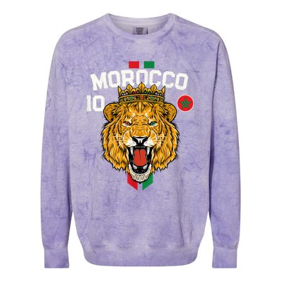 Morocco Lion Flag Sport Soccer Jersey Tee Football Proud Colorblast Crewneck Sweatshirt