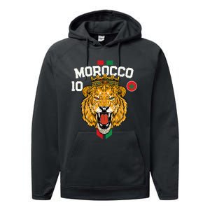 Morocco Lion Flag Sport Soccer Jersey Tee Football Proud Performance Fleece Hoodie