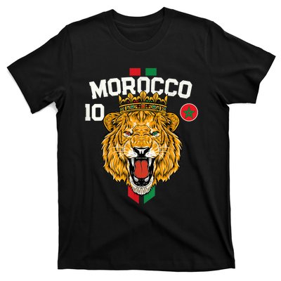 Morocco Lion Flag Sport Soccer Jersey Tee Football Proud T-Shirt